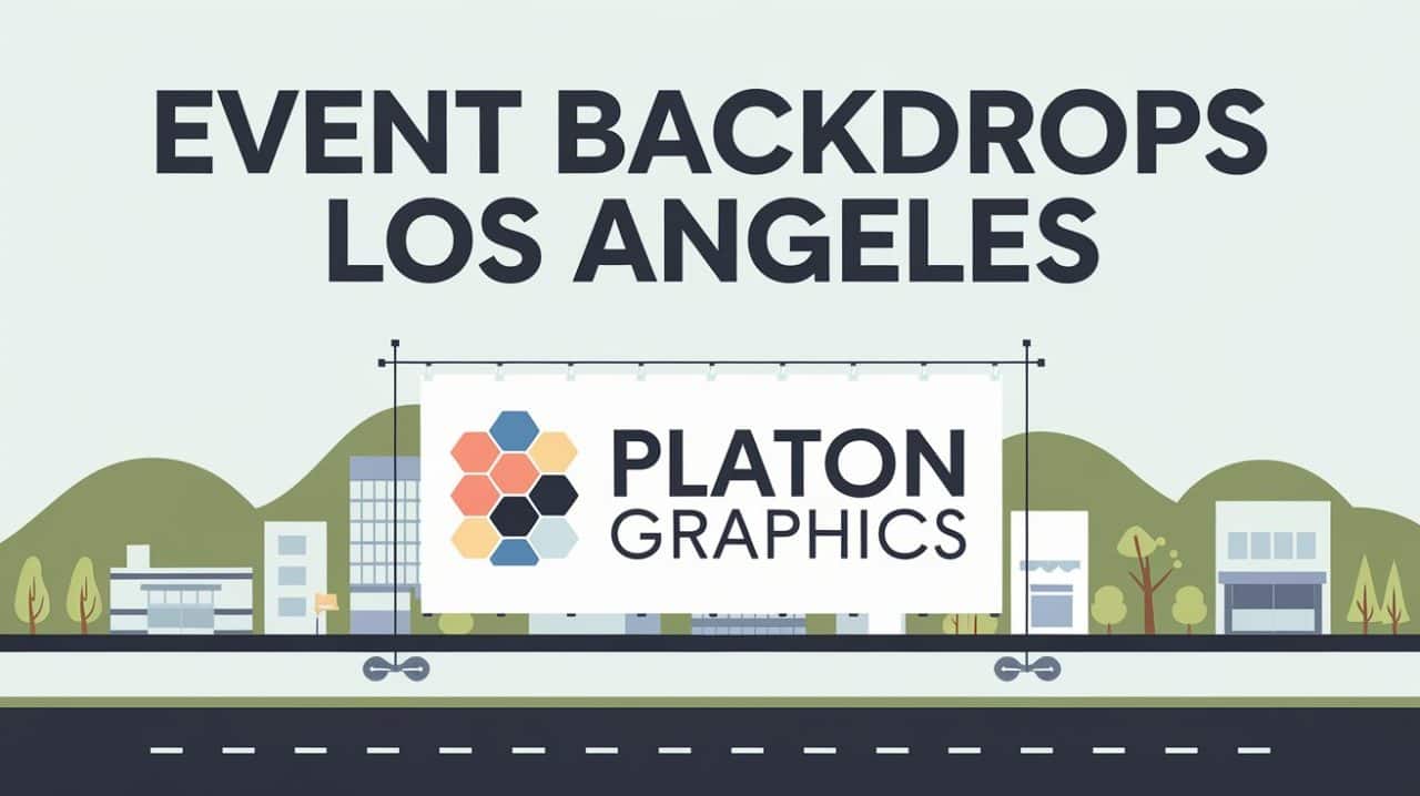 Illustration of a city street in Los Angeles with a large 