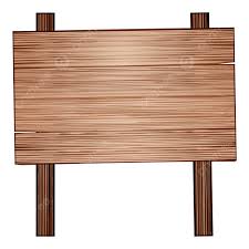 A rectangular wooden signboard made of horizontal planks, supported by two vertical posts, features the classic look of Routed Signs often seen around Los Angeles. The wood has a natural brown color with visible grain lines and remains blank.